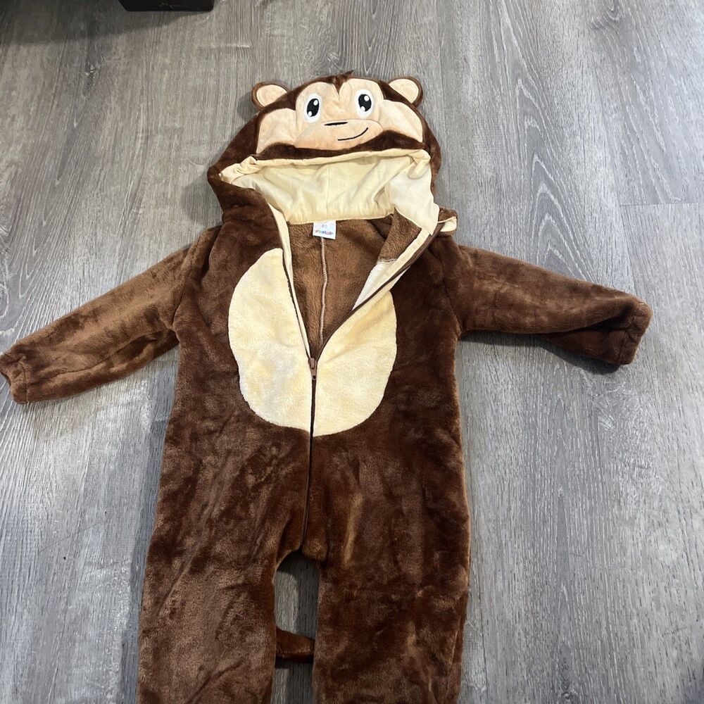 MICHLEY Monkey Hooded Romper Infant Toddler Animal Costume Size 90 (12-24M)